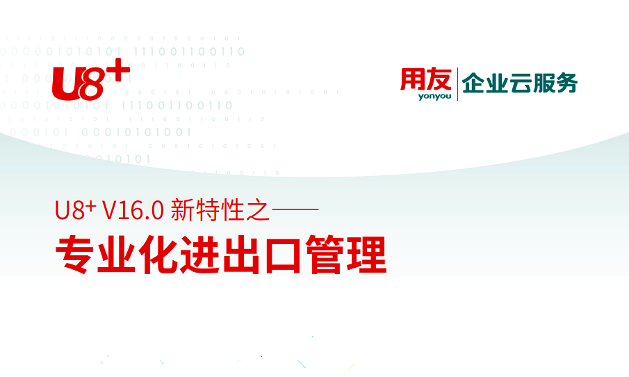 金华跨境erp：用友U8+V16.0新特性-专业化进出口管理
